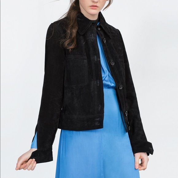 zara black suede jacket